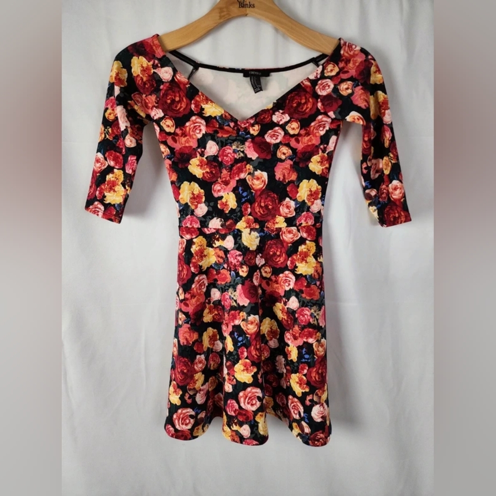 Forever 21 Black Floral Mini Dress